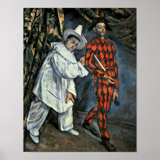Paul Cezanne | Pierrot und Harlequin , 1888 Poster (Vorne)