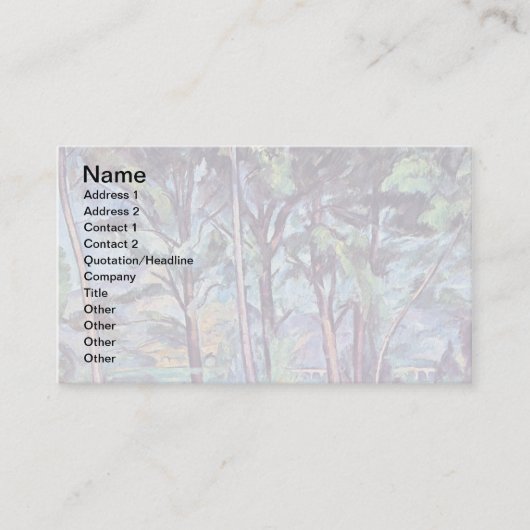 Paul Cezanne - Pines und Aqueduct Kunstkunst Visitenkarte (Vorderseite)