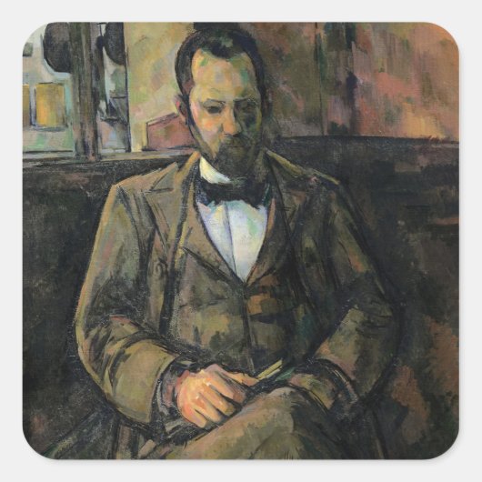 Paul Cezanne | Portrait von Ambroise Vollard, 1899 Quadratischer Aufkleber (Vorderseite)