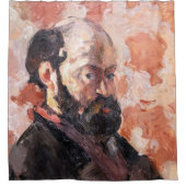 Paul Cezanne - Selbstportrait mit rosa Hintergrund Duschvorhang (Vorderseite)