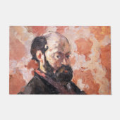 Paul Cezanne - Selbstportrait mit rosa Hintergrund Fußmatte (Vorderseite)