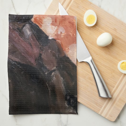 Paul Cezanne - Selbstportrait mit rosa Hintergrund Geschirrtuch (Viertel Falte)