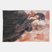 Paul Cezanne - Selbstportrait mit rosa Hintergrund Geschirrtuch (Horizontal)