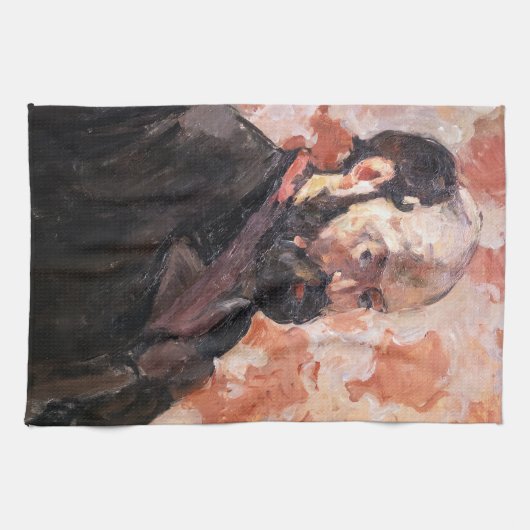 Paul Cezanne - Selbstportrait mit rosa Hintergrund Geschirrtuch (Horizontal)