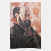 Paul Cezanne - Selbstportrait mit rosa Hintergrund Geschirrtuch (Vertikal)