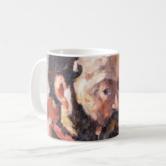 Paul Cezanne - Selbstportrait mit rosa Hintergrund Kaffeetasse (Vorderseite Links)