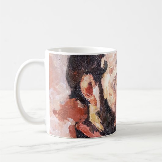 Paul Cezanne - Selbstportrait mit rosa Hintergrund Kaffeetasse (Links)