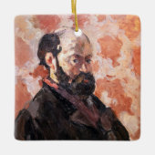 Paul Cezanne - Selbstportrait mit rosa Hintergrund Keramikornament (Vorderseite)