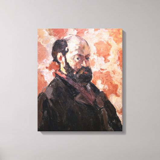 Paul Cezanne - Selbstportrait mit rosa Hintergrund Leinwanddruck (Vorderseite)