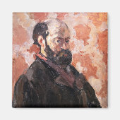 Paul Cezanne - Selbstportrait mit rosa Hintergrund Magnet (Vorne)