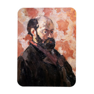 Paul Cezanne - Selbstportrait mit rosa Hintergrund Magnet