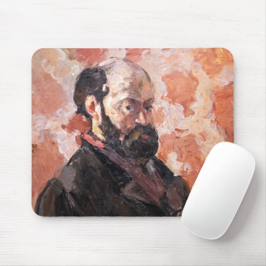 Paul Cezanne - Selbstportrait mit rosa Hintergrund Mousepad (Mit Mouse)