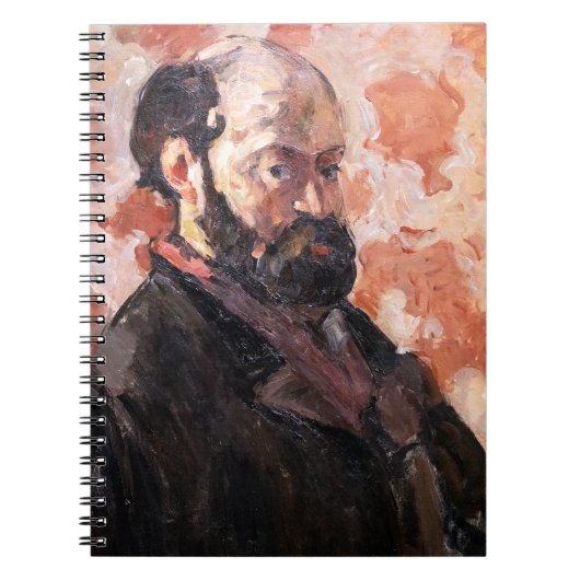 Paul Cezanne - Selbstportrait mit rosa Hintergrund Notizblock (Vorderseite)