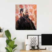 Paul Cezanne - Selbstportrait mit rosa Hintergrund Poster (Heimbüro)