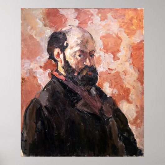 Paul Cezanne - Selbstportrait mit rosa Hintergrund Poster (Vorne)
