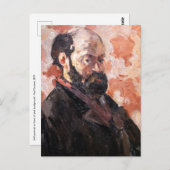 Paul Cezanne - Selbstportrait mit rosa Hintergrund Postkarte (Vorne/Hinten)