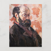 Paul Cezanne - Selbstportrait mit rosa Hintergrund Postkarte (Vorderseite)