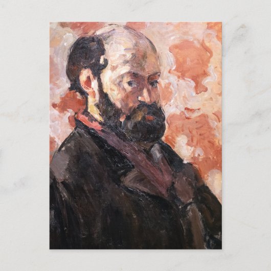 Paul Cezanne - Selbstportrait mit rosa Hintergrund Postkarte (Vorderseite)