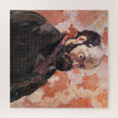 Paul Cezanne - Selbstportrait mit rosa Hintergrund Puzzle (Horizontal)