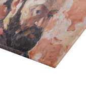 Paul Cezanne - Selbstportrait mit rosa Hintergrund Schneidebrett (Ecke)