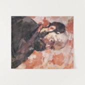 Paul Cezanne - Selbstportrait mit rosa Hintergrund Wandteppich (Vorderseite (Horizontal))