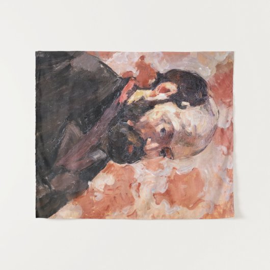 Paul Cezanne - Selbstportrait mit rosa Hintergrund Wandteppich (Vorderseite (Horizontal))