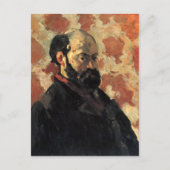 Paul Cezanne - Selbstportrait, rosa Hintergrund Postkarte (Vorderseite)