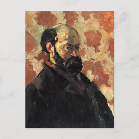 Paul Cezanne - Selbstportrait, rosa Hintergrund Postkarte (Vorderseite)