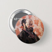 Paul Cezanne - Selbstporträt mit rosa Hintergrund Button (Vorne & Hinten)