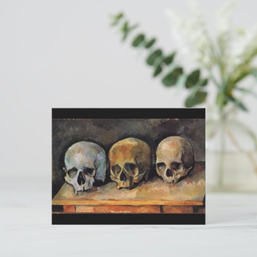 Paul Cézanne Skulls Still Life Fine Art Postkarte (Stehend Vorderseite)