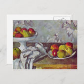 Paul Cezanne-Still-Leben mit Äpfeln und Obstschale Postkarte (Vorne/Hinten)