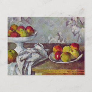 Paul Cezanne-Still-Leben mit Äpfeln und Obstschale Postkarte