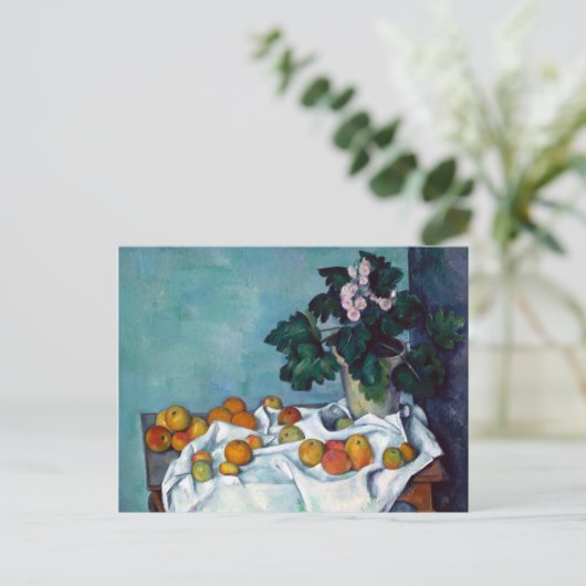 Paul Cezanne Still Life Apples and Primroses Postkarte (Stehend Vorderseite)