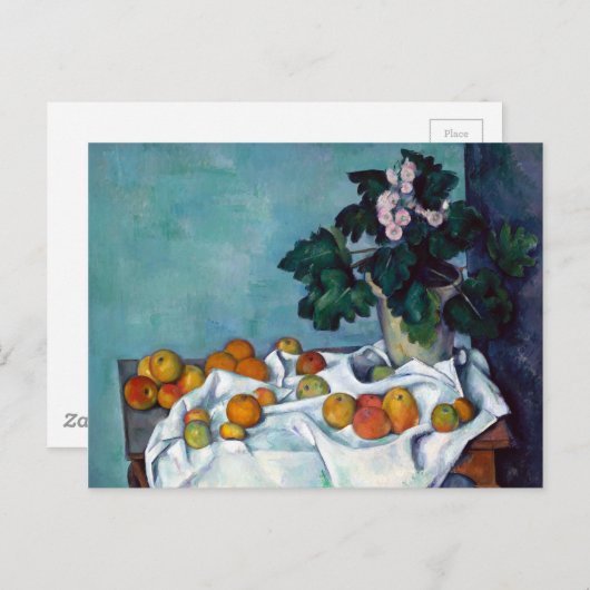 Paul Cezanne Still Life Apples and Primroses Postkarte (Vorne/Hinten)