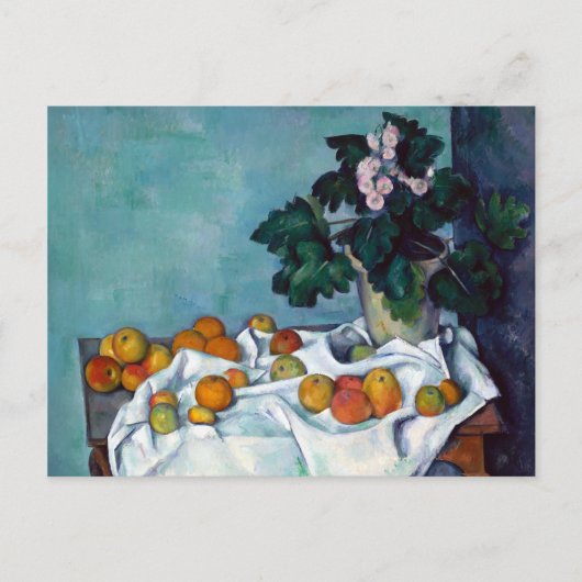 Paul Cezanne Still Life Apples and Primroses Postkarte (Vorderseite)