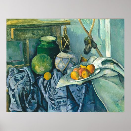 Paul Cezanne Still Life Ginger Jar und Eggplant Poster (Vorne)