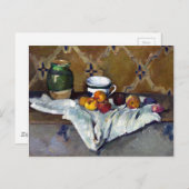 Paul Cezanne Still Life mit Jar, Cup und Äpfeln Postkarte (Vorne/Hinten)
