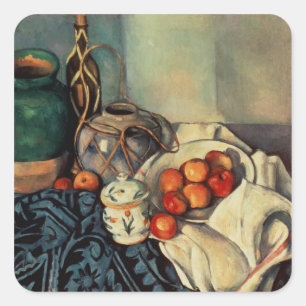 Paul Cezanne Still Life with Äpfel, 1893-94 Quadratischer Aufkleber