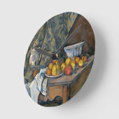 Paul Cezanne | Still Life with Apples and Peaches, Runde Wanduhr (Winkel)