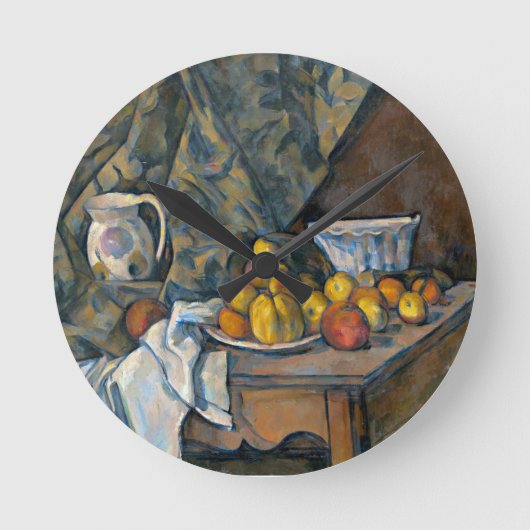 Paul Cezanne | Still Life with Apples and Peaches, Runde Wanduhr (Vorderseite)