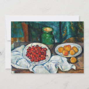 Paul Cezanne - Stilleben mit Kirschen und Pfirsich Einladung