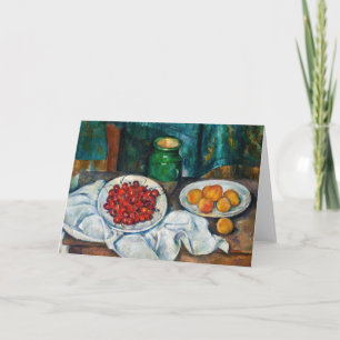 Paul Cezanne - Stilleben mit Kirschen und Pfirsich Karte