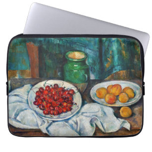 Paul Cezanne - Stilleben mit Kirschen und Pfirsich Laptopschutzhülle