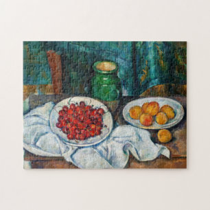 Paul Cezanne - Stilleben mit Kirschen und Pfirsich Puzzle