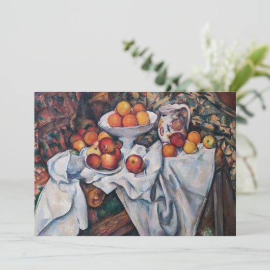 Paul Cezanne - Stillleben, Äpfel und Orange Dankeskarte (Stehend Vorderseite)