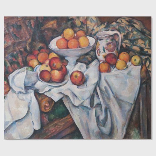 Paul Cezanne - Stillleben, Äpfel und Orange Geschenkpapier (Flach)