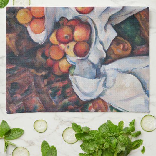 Paul Cezanne - Stillleben, Äpfel und Orange Geschirrtuch (Gefaltet)