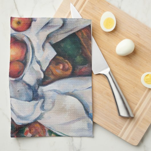 Paul Cezanne - Stillleben, Äpfel und Orange Geschirrtuch (Viertel Falte)