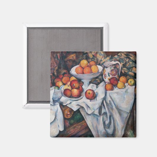 Paul Cezanne - Stillleben, Äpfel und Orange Magnet (Vorderseite/Rückseite)