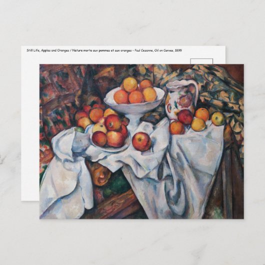 Paul Cezanne - Stillleben, Äpfel und Orange Postkarte (Vorne/Hinten)